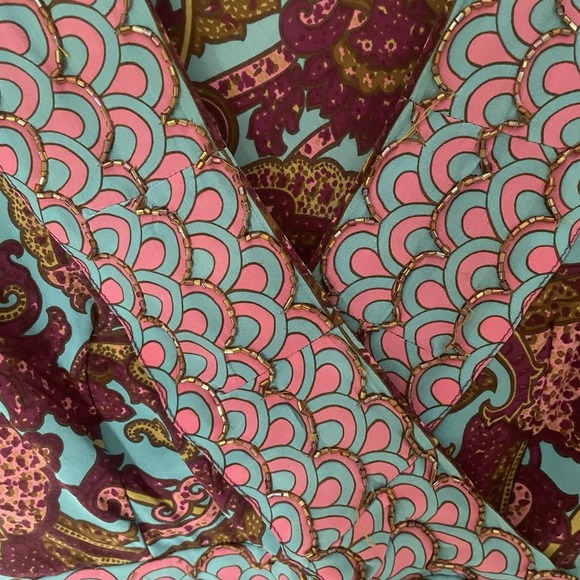 Plenty By Tracy Reese Beaded Silk Long Bell Sleeve Tie Back Blouse Top Size 4 - Picture 12 of 13